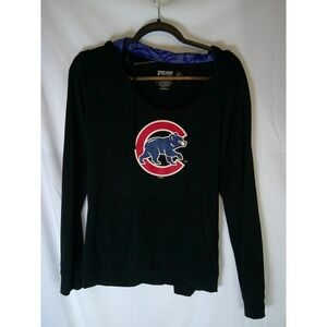 Major League Fitness Chicago Cubs Womens Black Scoop Neck Hoodie Size M MLB